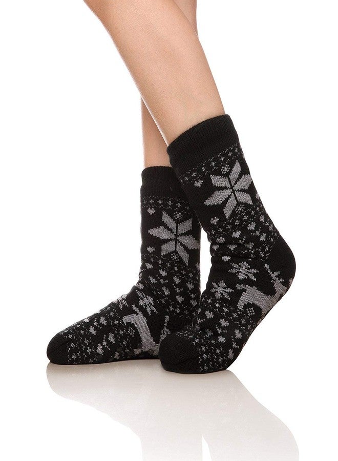 FRALOSHA Women's Slipper Socks Warm Fuzzy Fleece-lined Indoor Anti-Skid Floor Socks 3 Pairs Christmas Sock - Image 5